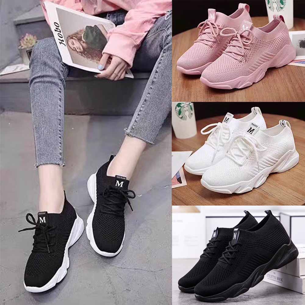 Sepatu wanita tidak licin sneakers 2022 Sepatu olahraga rajutan terbang sports shoes