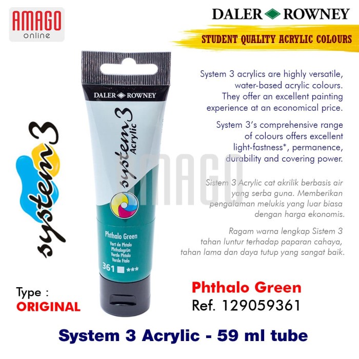 

Hari Ini Daler-Rowney - System 3 Acrylic 59 Ml - Phthalo Green - 129059361 Diskon