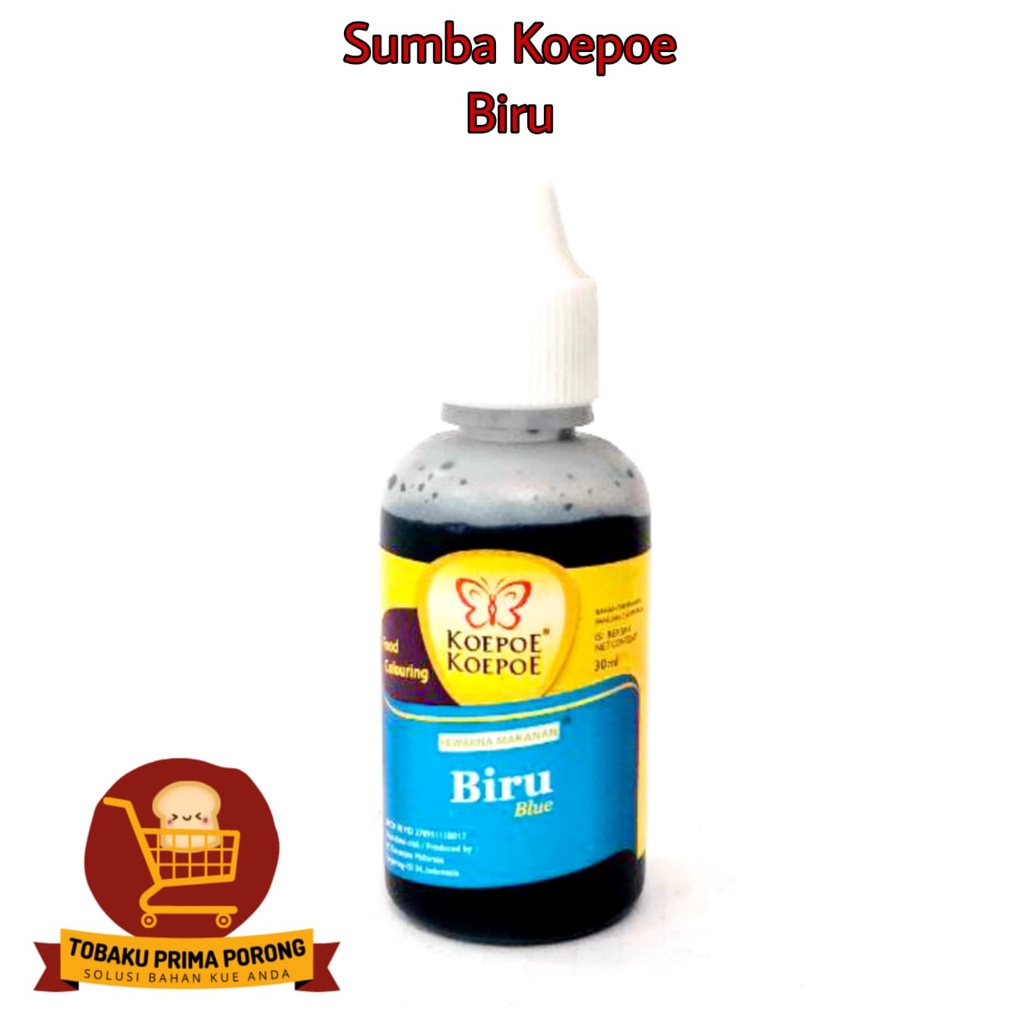 

PEWARNA KOEPOE KOEPOE BIRU 30ML - SUMBO KOEPOE WATER BASE - PEWARNA MAKANAN - FOOD COLOURING