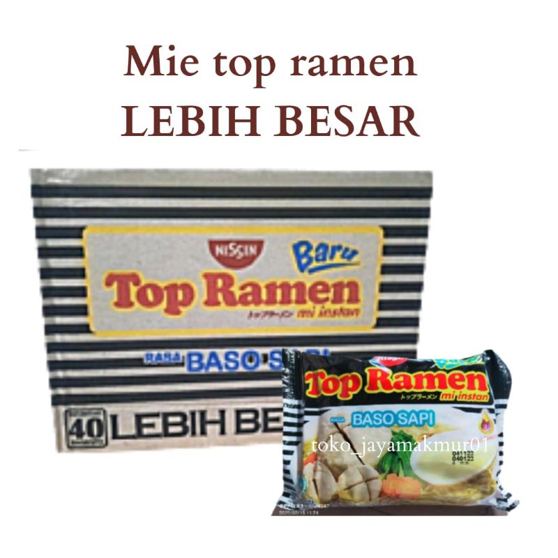 

MIE TOP RAMEN BARU 1Dus 40pcs x 56g NISSIN LEBIH BESAR
