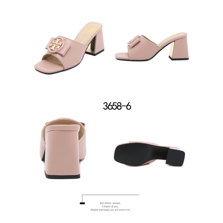 TB Ines Leather Logo Bow Heeled Sandals 3658-6