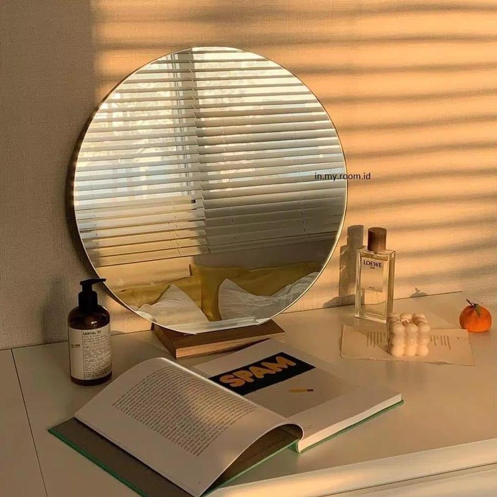 Cermin Bulat/Cermin/Cermin Rias/Cermin Tempel/Cermin Rias Dinding/Cermin Tempel Dinding Gantung
