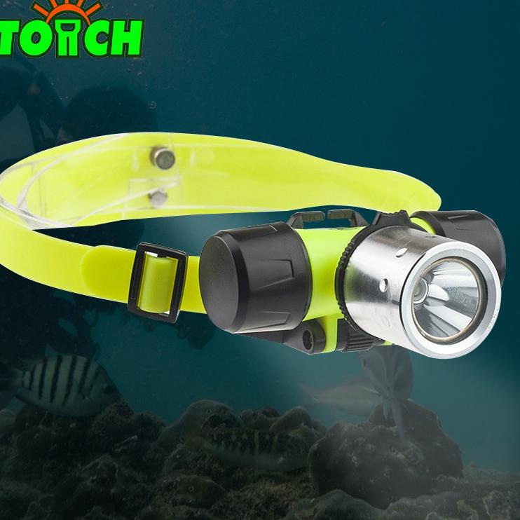 Harga Promo Senter Kepala Selam LED / Headlamp Diving Waterproof Super Terang 3 MODE