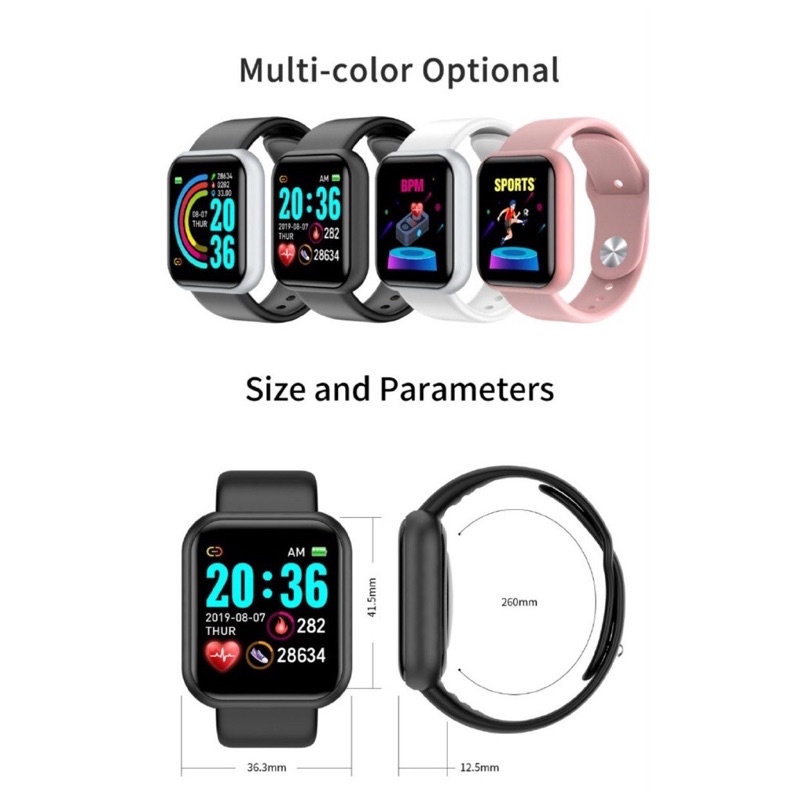 (BISA COD) SMARTWATCH Y68 REMAX MINI BISA CUSTOM WALLPAPER DAN MENERIMA NOTIFIKASI SOSMED-JAM TANGAN CERDAS