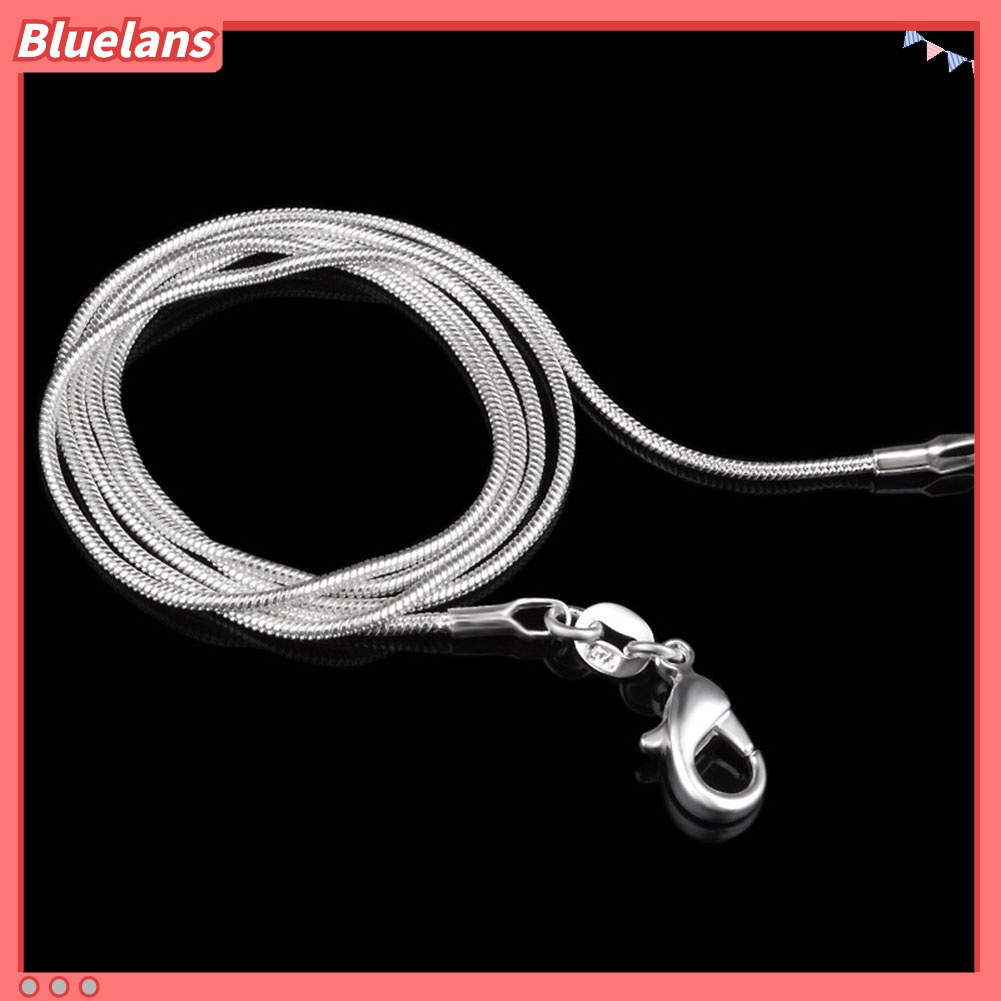 Bluelans Kalung Wanita Model Tulang Ular Bahan Tembaga Lapis Silver Untuk Hadiah Ulang Tahun