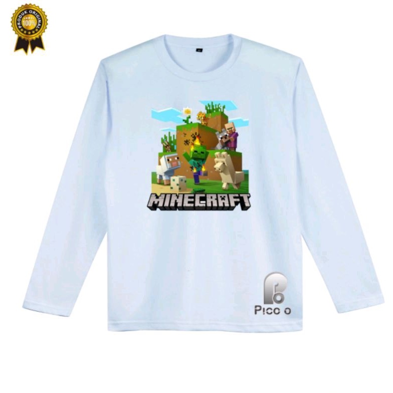 BAJU KAOS ANAK MINECRAF LENGAN PANJANG UNISEX