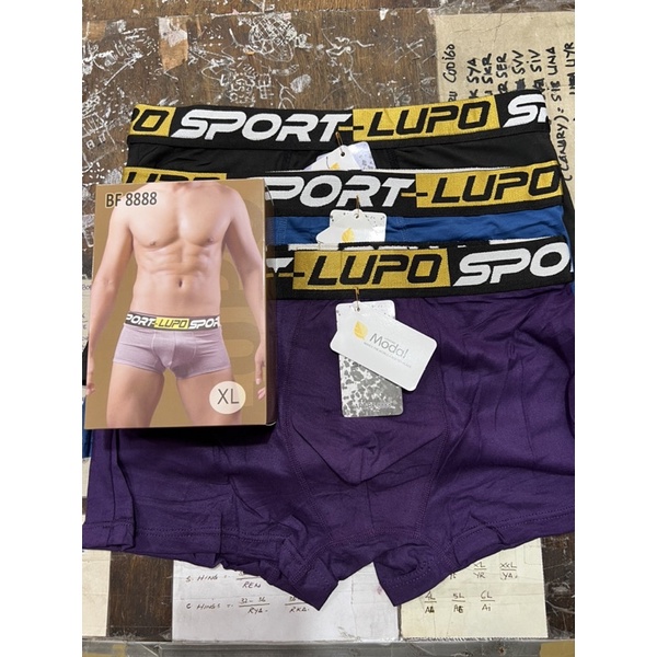 (3pcs) celana dalam pria LUPO BF 3898 8888 sport MODAL boxer termurah original