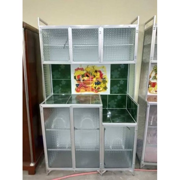 rak piring 3 pintu alumunium