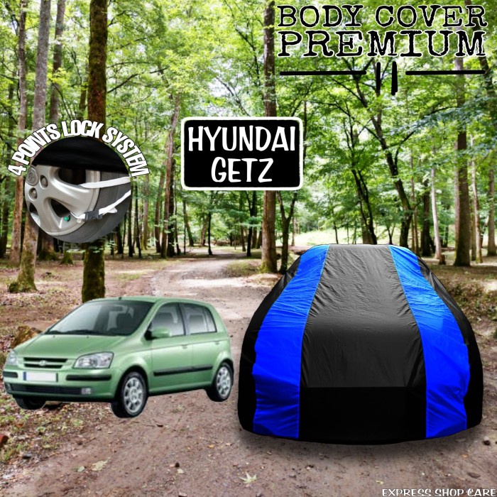 [READY] Sarung Mobil Getz List Biru Body Cover Penutup Hyundai Getz Premium / Perlengkapan Variasi M