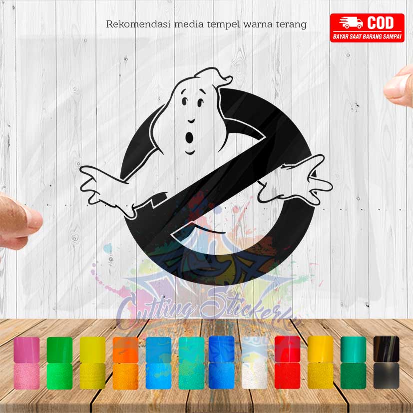 Cutting Stiker Ghostbusters Variasi Motor Mobil Sticker Timbul Keren Nyala Dasbor Spakbor Visor Body Kaca Helm Laptop Hologram Reflective Tahan Air Bodi Samping Nama Scoopy Vario Beat NMAX PCX Vespa Aesthetic Pickup Anime Windshield Kustom Modif