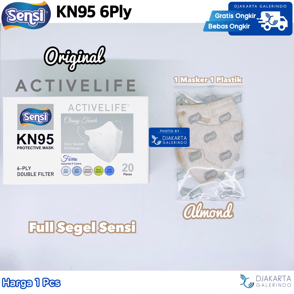 Masker SENSI KN95 ACTIVELIFE 6Ply Individual pack Original Sensi