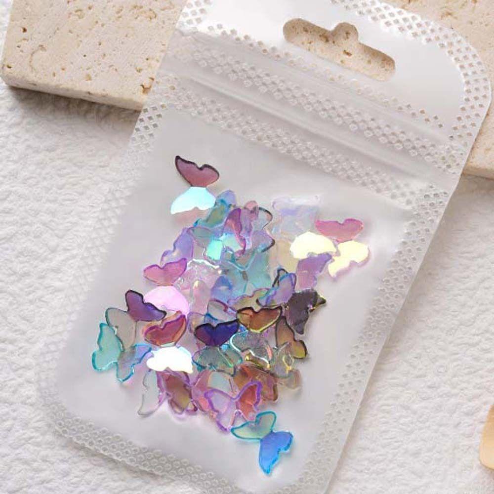 AUGUSTINA Agustina Hiasan Kuku Kupu-Kupu Fashion Symphony Sparkling Aurora Butterfly 3D Nail Jewelry
