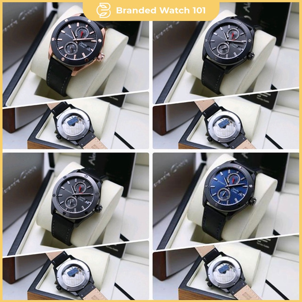 ORIGINAL Jam Tangan Pria Alexandre Christie Automatic AC 3045 / AC3045 / 3045 / AC 3044 / AC3044 / 3044 / AC 3046 / AC3046 / 3046 Garansi Resmi 1 Tahun, Leather