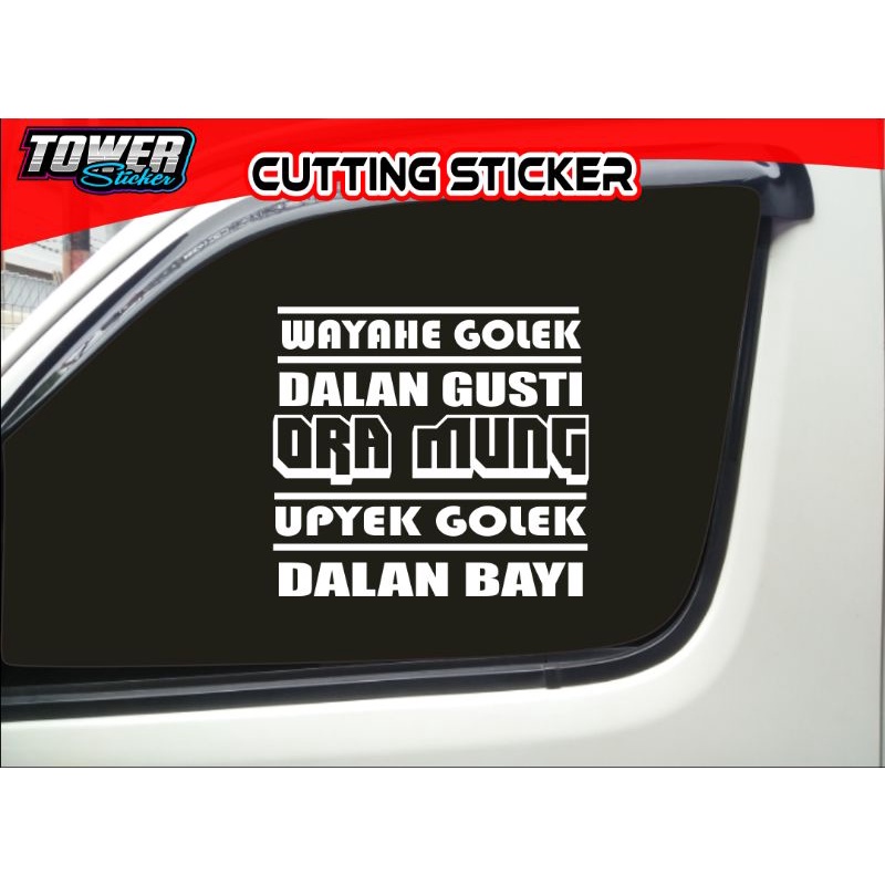 Sticker cutting kaca samping mobil pick up, grandmax, truck sticker kata kata mobil