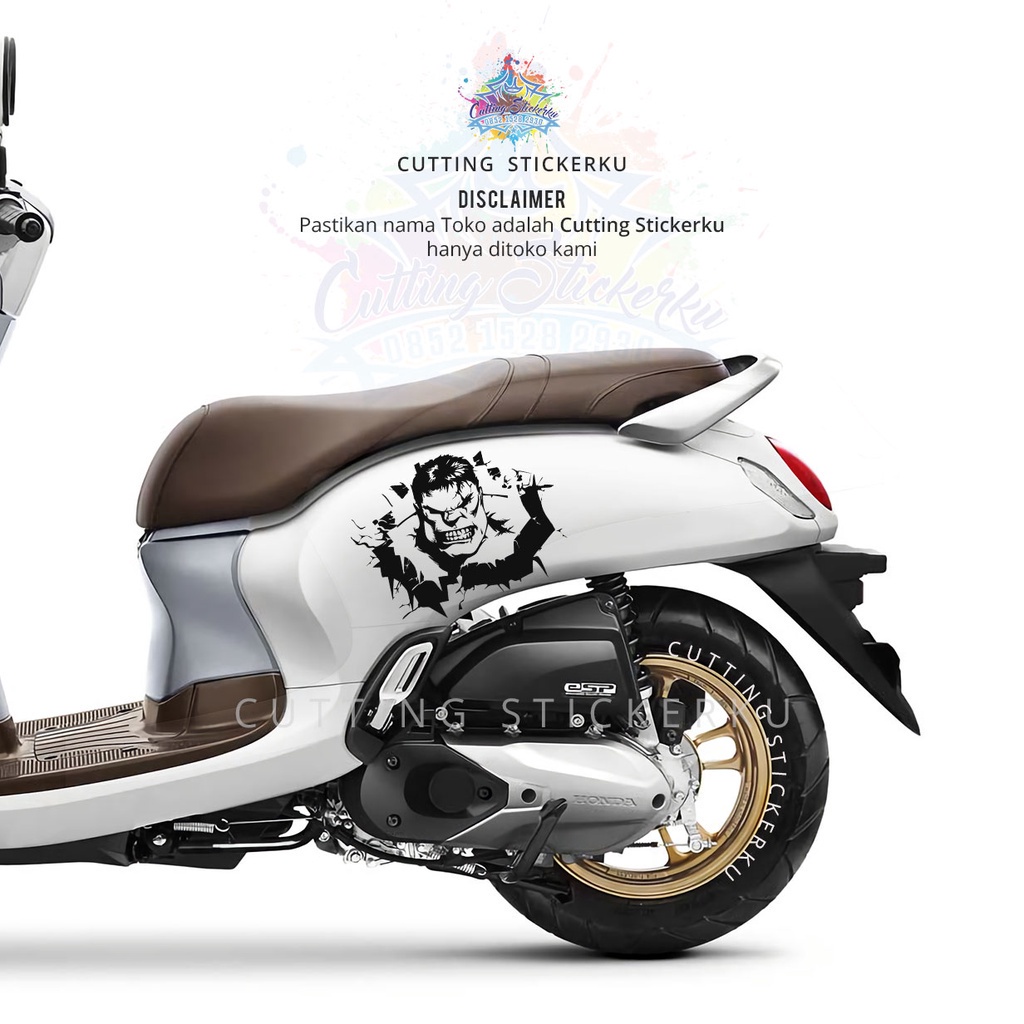 Cutting Stiker Hulk Incredible Marvel Superhero Avengers Variasi Motor Mobil Sticker Timbul Keren Nyala Dasbor Spakbor Visor Body Kaca Helm Laptop Hologram Reflective Tahan Air Bodi Samping Nama Scoopy Vario Beat NMAX PCX Vespa Pickup Windshield Modif