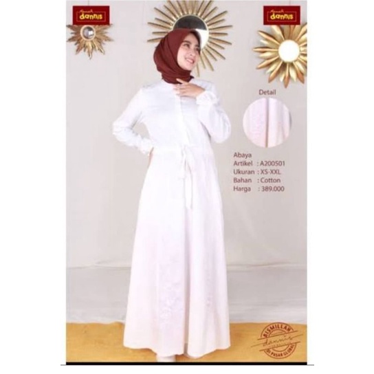 abaya dannis putih no reject