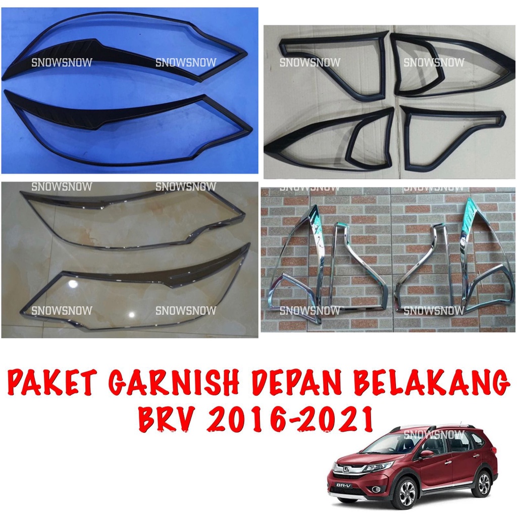 Paket Lampu Garnish Depan Belakang Honda BRV 2016 2020 2021 Hitam Chrome