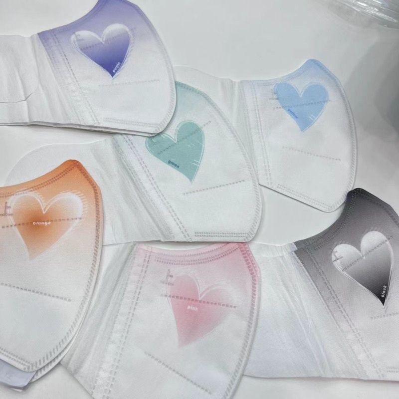 10PCS MASKER DEWASA DUCKBILL TALI LEBAR 3D STEREO WARNA GRADASI MOTIF LOVE HATI HEART EDISI VALENTIN