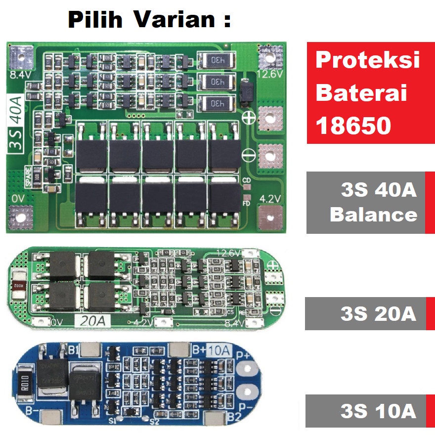 Modul Pelindung Baterai 18650 Battery Protection Module BMS 2S 3S 4S