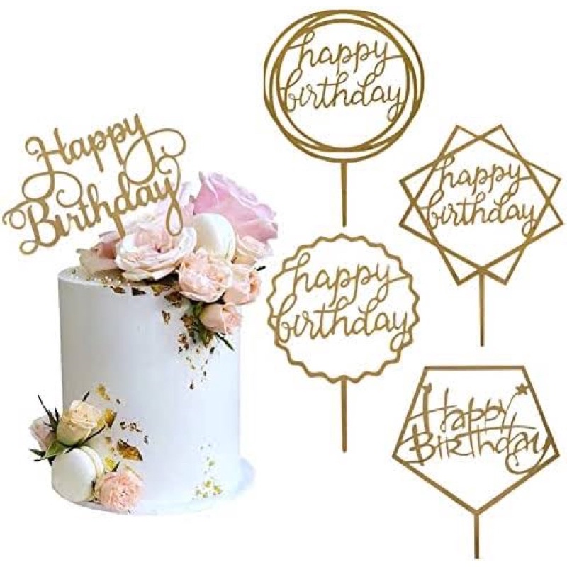

CAKE TOPPER HAPPY BIRTHDAY AKRILIK DEKORASI KUE ULANG TAHUN HIASAN CAKE