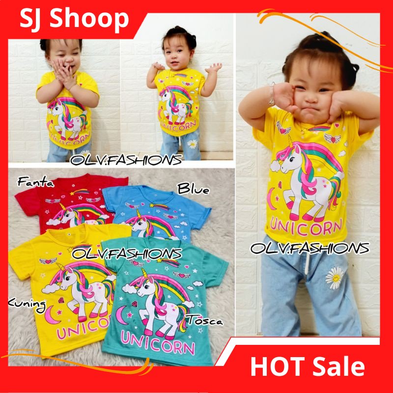 PJC-KAOS ANAK MOTIF UNICORN RAINBOW