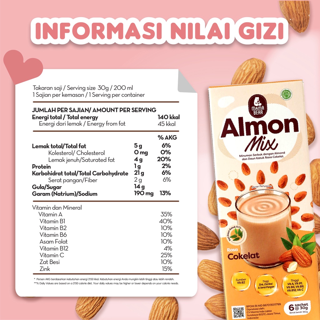 Mama Bear Almon Mix | Pelancar Asi Extra Daun Katuk