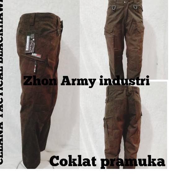 Berkualitas--(COKLAT PRAMUKA) CELANA PDL CARGO TACTICAL BLACKHAWK POLISI MILITER
