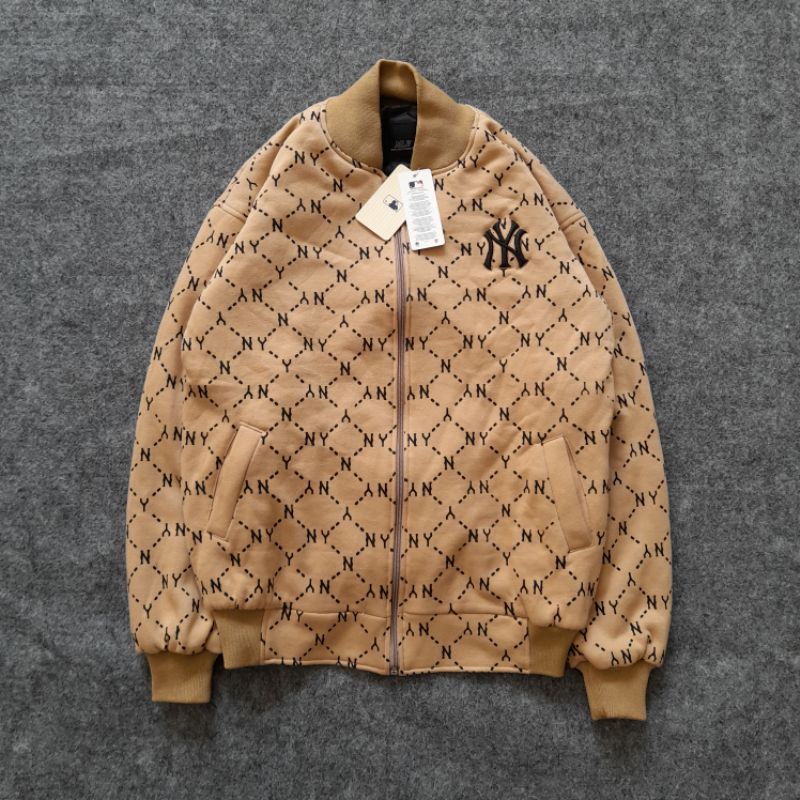 JAKET VARSITY MLB PRIA WANITA BAHAN KATUN POLAR FULLTAG & LEBEL