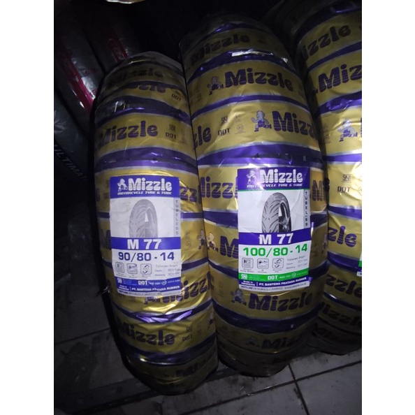 PAKET BAN MOTOR MIZZLE M77 90/80-14 100/80-14 TUBELESS