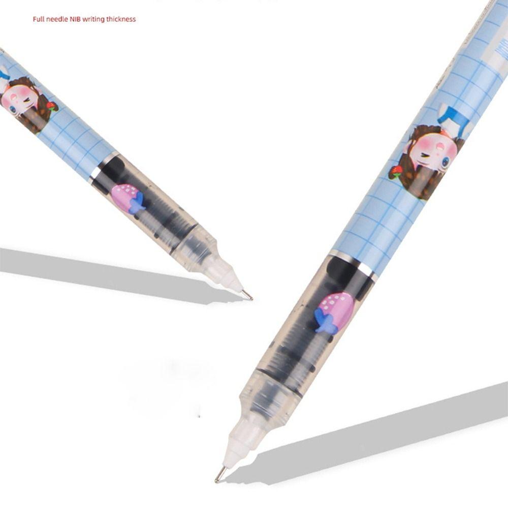 Lanfy Siswa Pena Netral Profesional Tahan Lama Cepat Kering Alat Tulis Sekolah Kucing Astronot Dinosaurus Alat Kantor Hitam 0.5 mm Roller Ball Pen