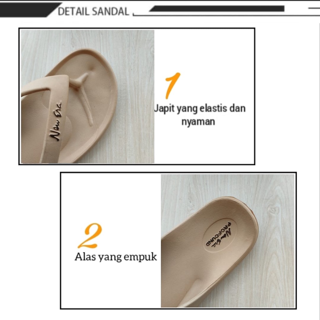 gof NEW ERA LB 9035 Sandal Jepit Wanita Polos Anti Slip Sandal Japit Cewek Murah Berkualitas