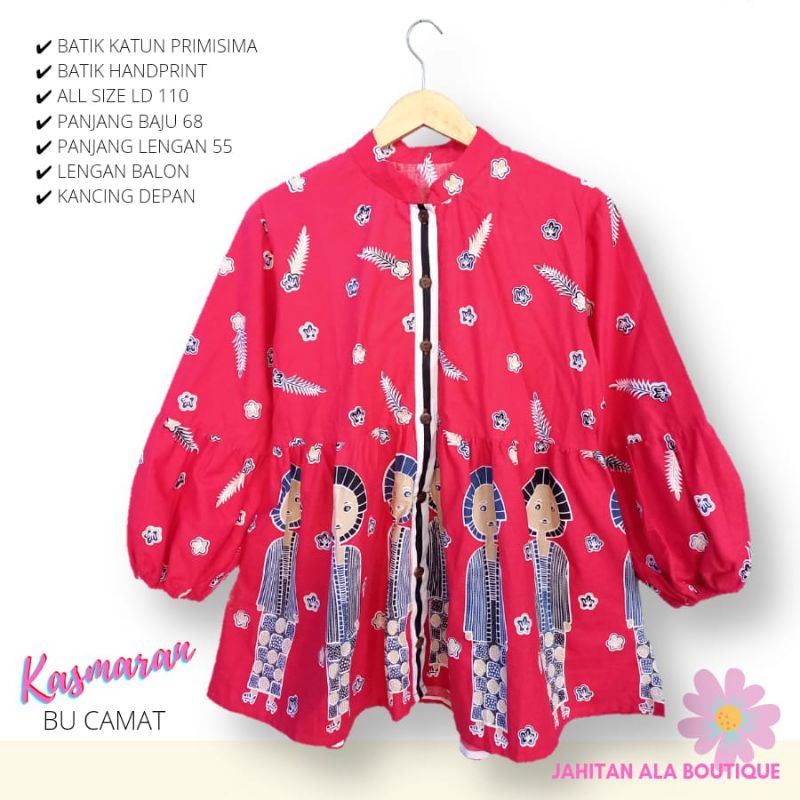 Blus kasmaran batik solo blus kerja kancing depan