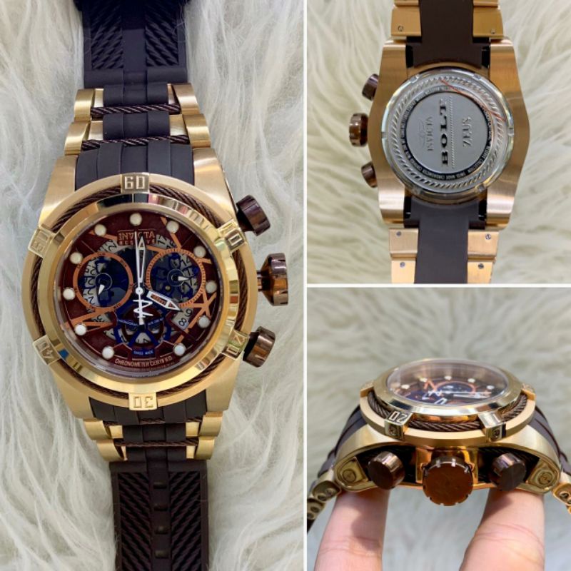 Jam Tangan Invicta Cronograp Warna Rosse Gold Super Premium Graden AAA - Jam Tangan Invicta