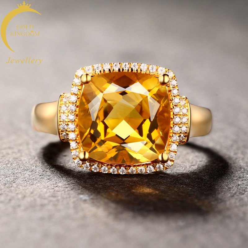 Goldkingdom Perhiasan Fashion 24K Bangkok Aksesoris Ready Stock Hias Topaz Pesta Mewah Perjamuan Pertunangan Putri Cincin Untuk Wanita