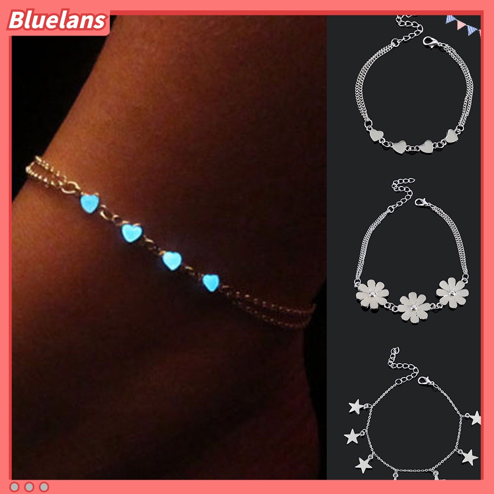 Bluelans Little Star Heart Flower Glow in the Dark Ankle Bracelet Anklet Women Jewelry