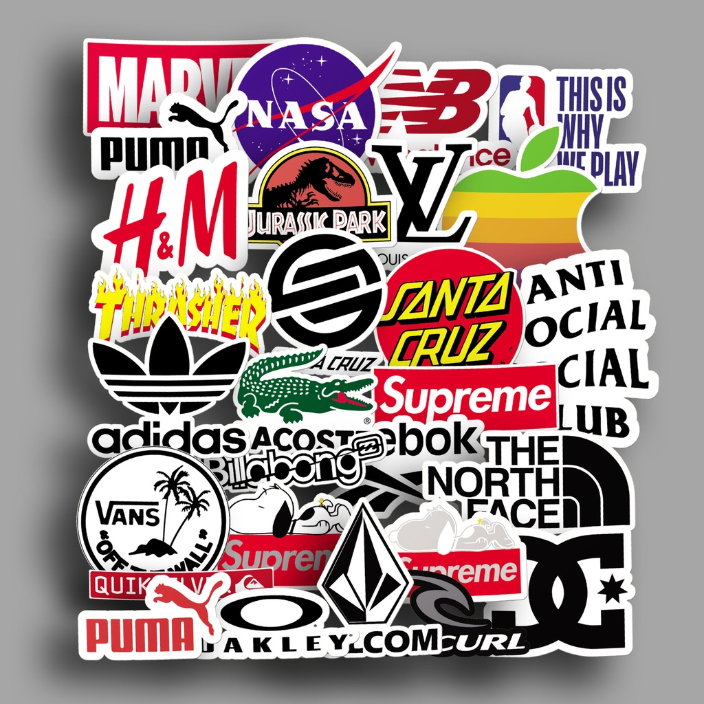 Stiker Aesthetic Lucu Logo Brand Hypebeast Untuk Motor