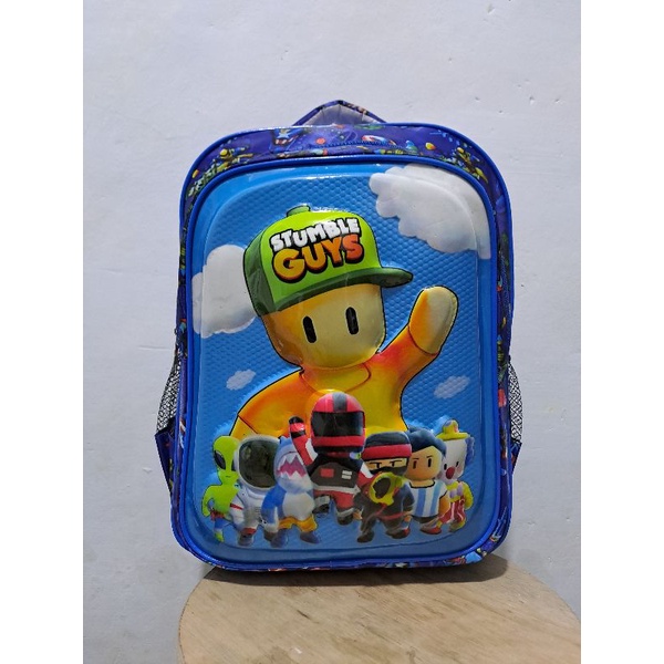 Tas Ransel Anak laki laki model 3D timbul berLED motif stumble guys