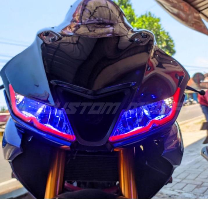 Terbaru.. LAMPU ALIS DRL NEW R15 V3 BONUS DEVIL EYES LAMPU ALIS YAMAHA ALL NEW R15  LAMPU SENJA LAMP