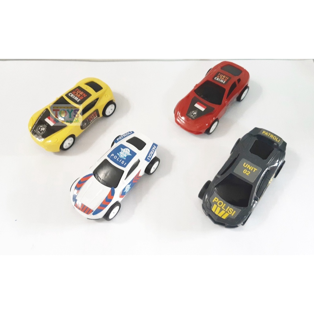 Mainan Anak Edukasi Miniatur Mobil Sedan Polisi Indonesia