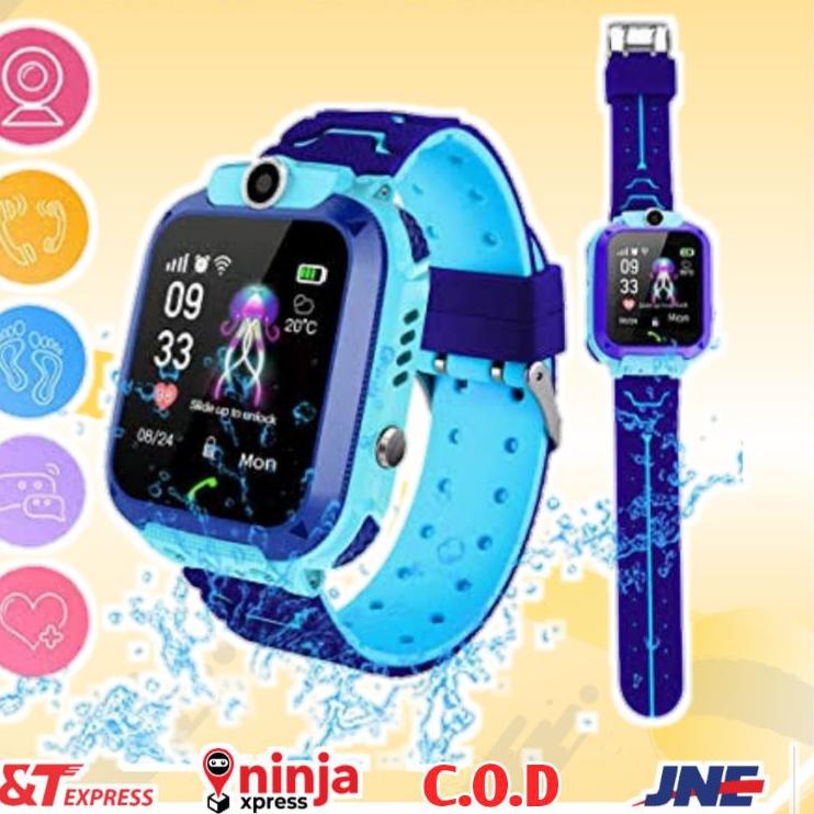 Lariza--JAM TANGAN ANAK PINTAR SMARTWATCH Q12 MURAH HP GPS ORIGINAL ANTI AIR