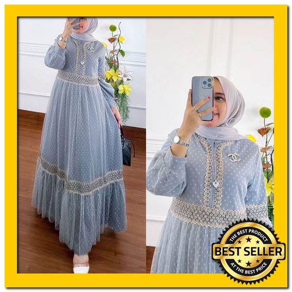 Gamis Aleta Crinkle Airflow Warna Hijau Sage Green Matcha Kunyit Maroon Milo Mocca Putih Hitam Hijau