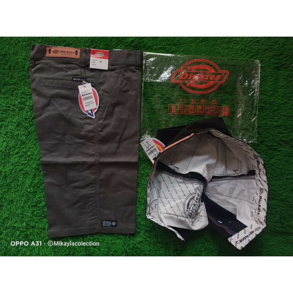 Celana Chino Pria Pendek Abu Abu Dickies Premium Full Acc