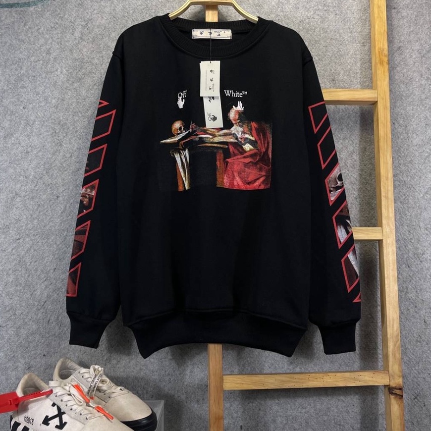 HOODIE SWEATER CREWNECK OFF WHITE CARAVAGGIO MIRROR FULLTAG