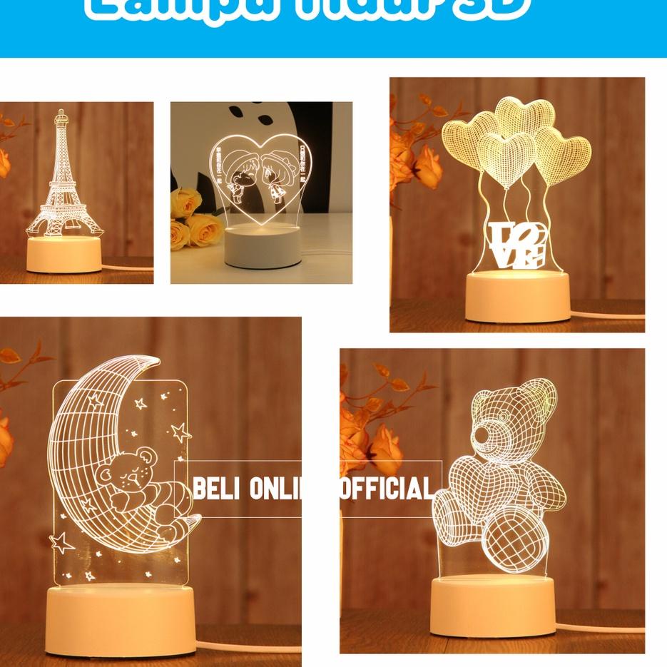 CKJ.18Oc22ғ ◦ Lampu Tidur 3D Karakter / Lampu Hias Tidur Led / Lampu Dekorasi Lafadz Allah - Boneka 