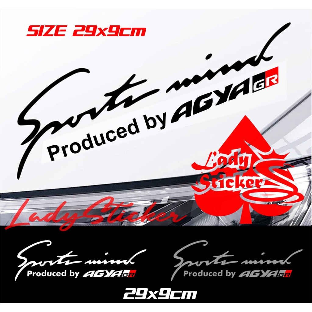 STICKER STIKER AGYA GR STICKER SPORTMIND KAP MOBIL TOYOTA AGYA GR RACING