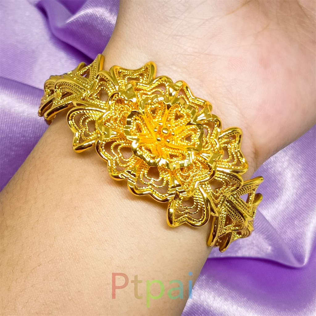 Gelang tangan Keroncong terbaru fashion perhiasan lapis Emas 24k xuping