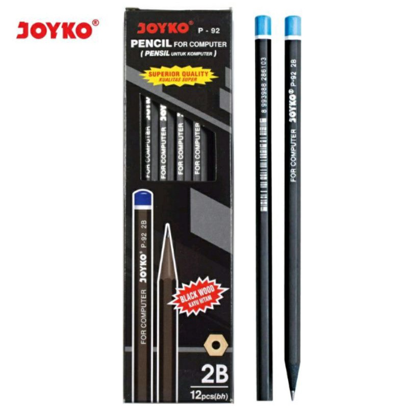 

Joyko Pensil 2B P-92 Black Wood ( 12 pcs )