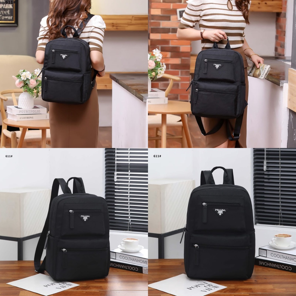 PRD Backpack Multy Fungsi Canvas Silver Hardware R611 R612 R626 R627