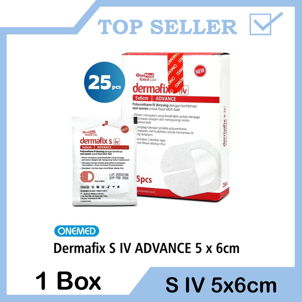 Dermafix S IV Dressing Advance 5 x 6 Cm OneMed box isi 25pcs