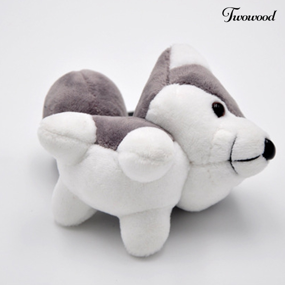 Twowood Gantungan Kunci Boneka Anjing Husky Bahan Plush